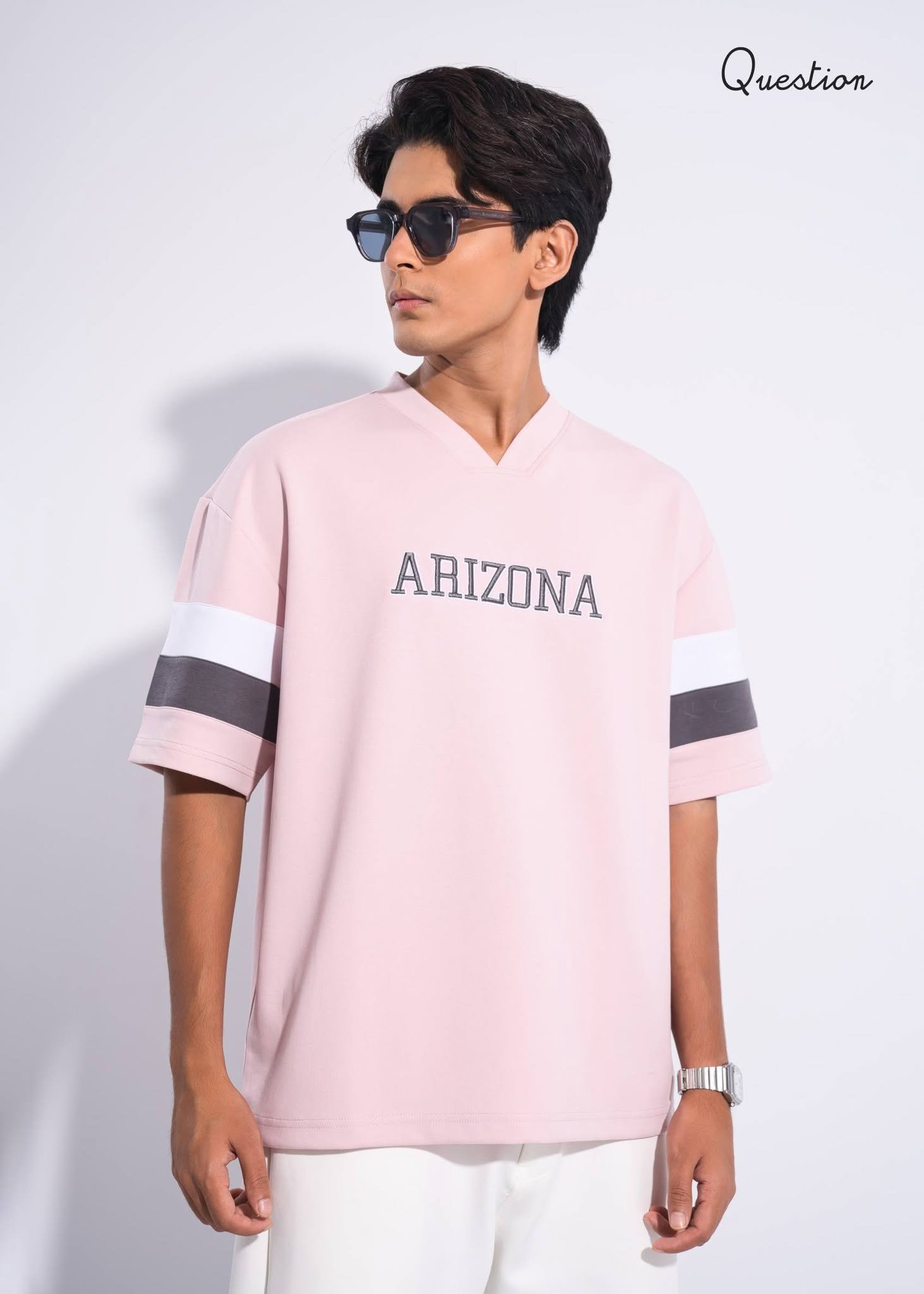 749652132_1365436032361970_8347018152508184109_n Question Premium Drop Shoulder T-Shirt - Pink - Image 1
