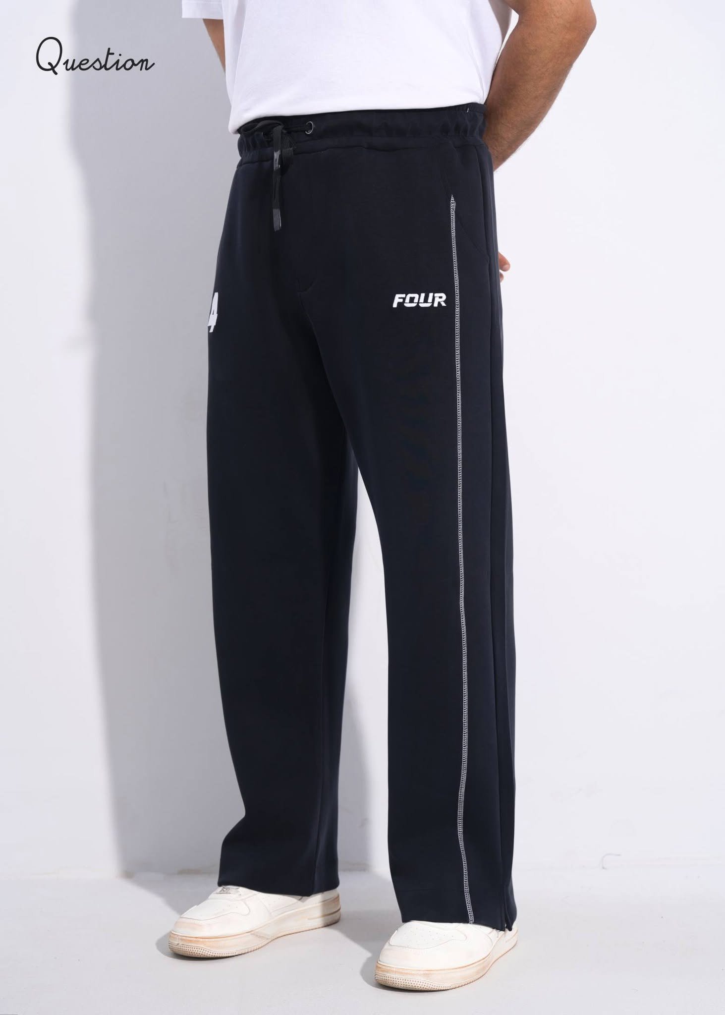 762917013_1378555724383334_6165880948542609988_n Question Premium Baggy Fit Sweatpants - Black - Image 1