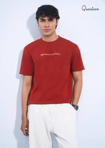 Question Premium Regular Fit T-Shirt - Jade Red