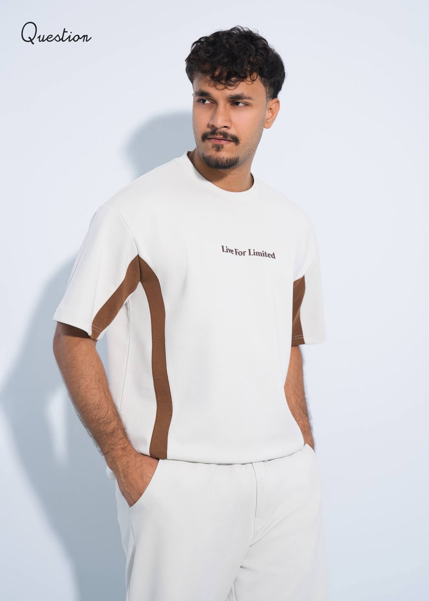815038540_1418432047062368_6717333569890244930_n Question Premium Drop Shoulder T-Shirt - Off White - Image 1